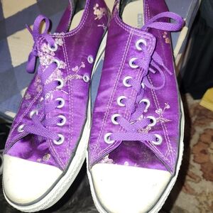 Converse Purple Floral Low-Top Sneakers for Women
